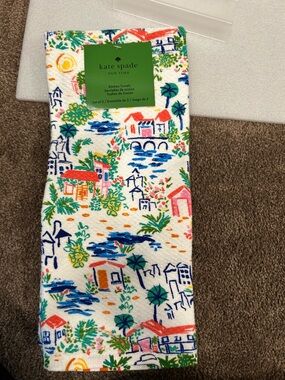kate spade New York Multicolor Coastal Print Kitchen Towel set of 2 NWT